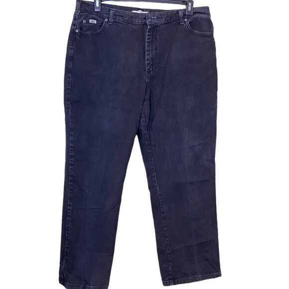 Lee Relaxed Straight Leg Black Jeans Size 18 Short - Picture 1 of 8